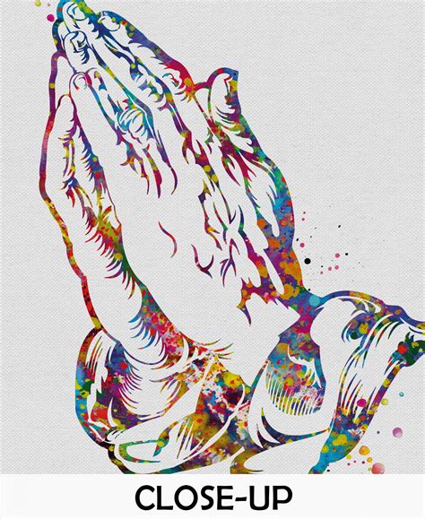 Prayer Hands Watercolor Print Praying Hand Wall Art Religious | Etsy