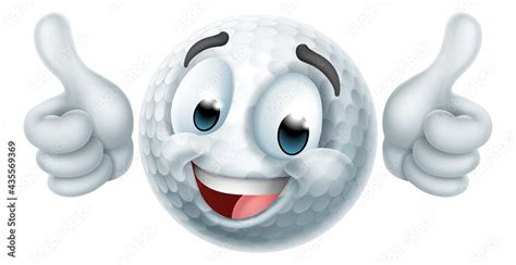 Golf Ball Emoticon Face Emoji Cartoon Icon Stock Vector | Adobe Stock