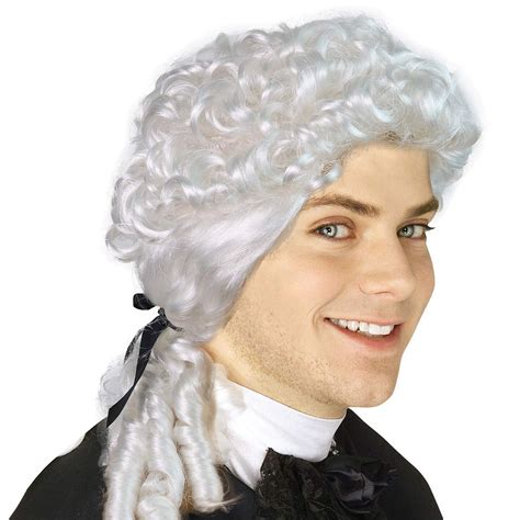 George Washington White Wig - Historical Colonial Powdered Wig with ...