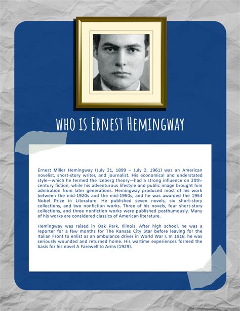 Ernest Hemingway Biography | Biografia Template