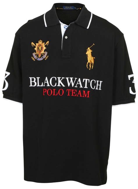 Polo RL Men's Big and Tall Black Watch Polo Team Shirt (3XB, Black) - Walmart.com