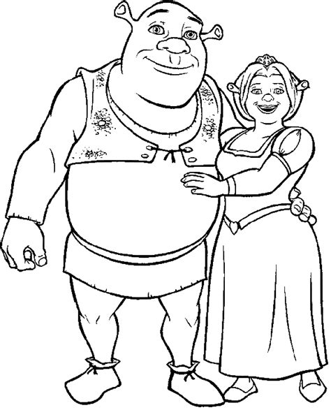 Shrek And Fiona Coloring Pages