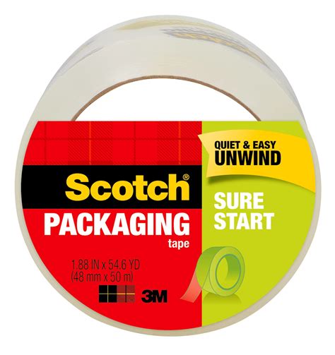 Scotch Sure Start Packaging Tape, Clear, 1.88" x 54.60 yd, 3 Rolls - Walmart.com - Walmart.com