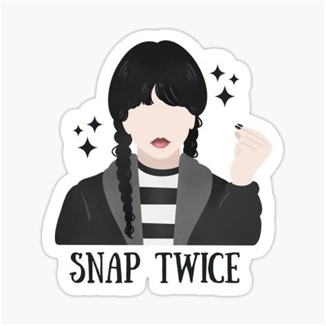 "Wednesday Addams Snap Twice " Sticker for Sale by HeySpiritAnimal ...