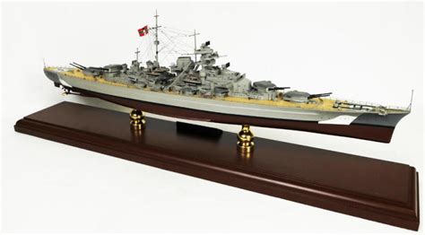 KMS Bismarck Ship Model - WWII German Battleship - 1/350 Scale Mahogany Ship Model