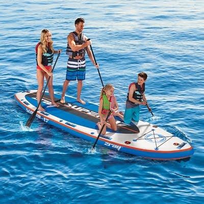 The Four Person Portable Paddle Board - The inflatable paddle board that comfortably fits four ...