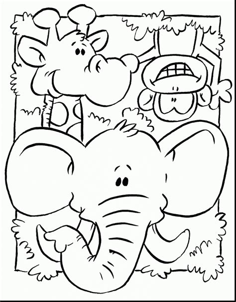 Simple Zoo Coloring Page