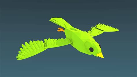 Blender- Low Poly Flapping Bird Render - YouTube