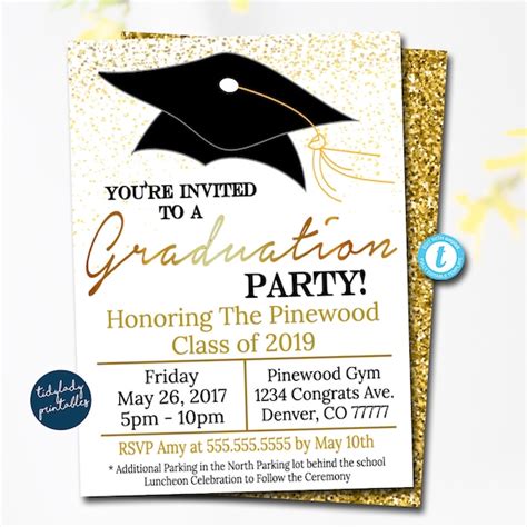 EDITABLE Graduation Party Invitation, High School Graduation Invitation, DIY Digital Invite ...