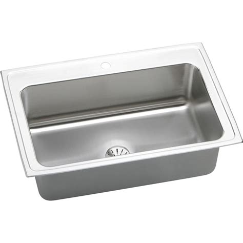 Shop Elkay Gourmet 22-in x 33-in Stainless Steel Single-Basin Drop-In 1 ...