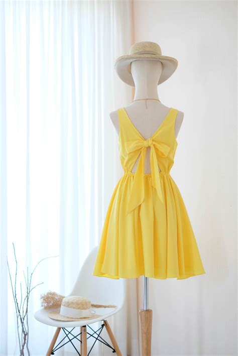 Lemon Yellow Dress Spring Yellow Bridesmaid Dress Fall - Etsy