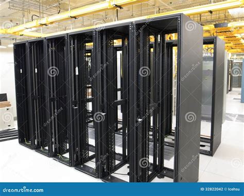 Data Center With Multiple Rows Of Fully Operational Server Racks Royalty-Free Stock Photo ...