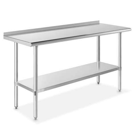 GRIDMANN NSF Stainless Steel Commercial Kitchen Prep & Work Table w/ Backsplash - 60 in. x 24 in ...