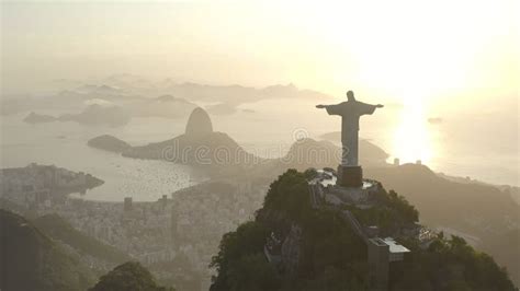 Sunrise at Christ the Redeemer Statue in Rio De Janeiro Brazil. Stock ...