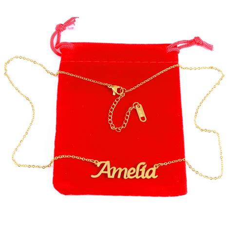 Amelia Name Necklace 18ct Gold Plated Free Gift Box & Bag - Etsy