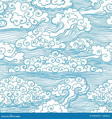 Seamless Pattern With Clouds. Vector, EPS 10 Stock Photos - Image: 35696033