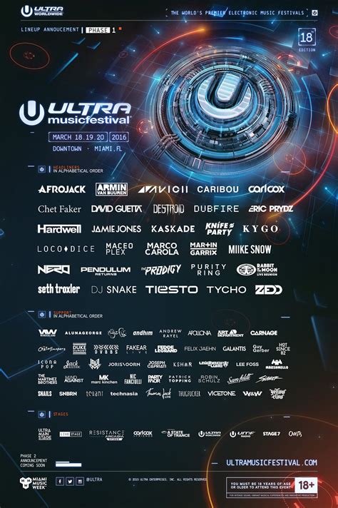 Ultra Music Festival Announces Phase One Lineup For Eighteenth Annual Edition – Ultra South ...