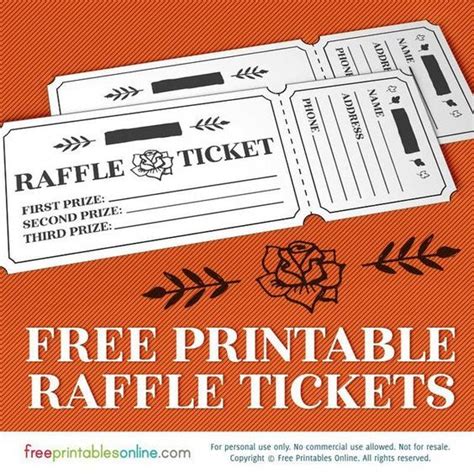 Printable Rosy Raffle Tickets: Free Raffle Template (Free Printables Online) | Raffle ticket ...