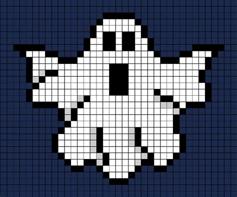 A pixel art template of a cartoon ghost. Easy Perler Bead Patterns, Perler Bead Templates ...