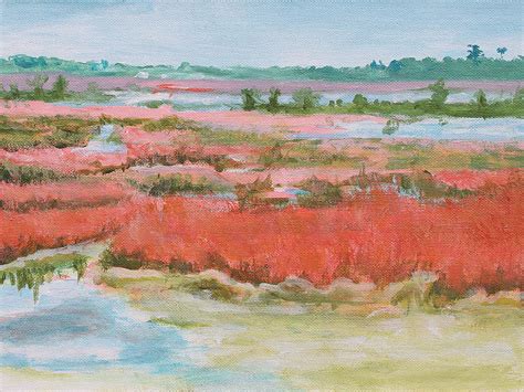 Marsh Landscape Art Painting by Diane Jorstad | Fine Art America