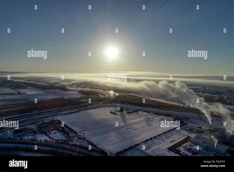 Aerial view in winter Stock Photo - Alamy