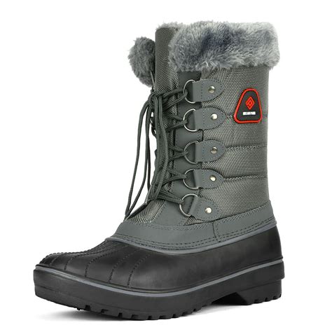 Dream Pairs - DREAM PAIRS Women Waterproof Snow Boots Faux Fur Mid Calf Lace Up Winter Warm Snow ...