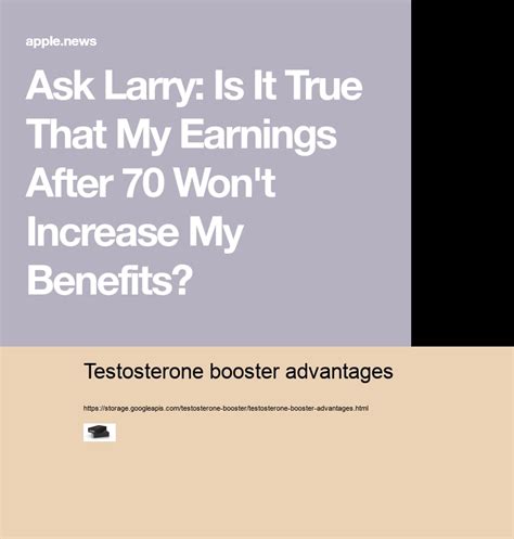 testosterone booster advantages