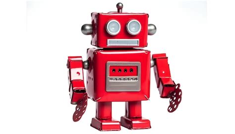 Premium Photo | A red robot toy with white background