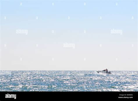 Fishing boat on Lake Michigan, Wisconsin, USA fishing for Lake Trout ...