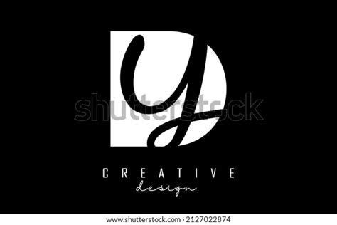 Black White Dy Letters Logo Negative Stock Vector (Royalty Free ...