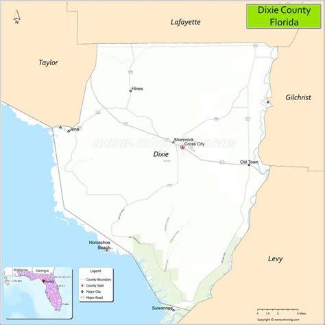 Map of Dixie County, Florida - Where is Located, Cities, Population, Highways & Facts | Usa road ...