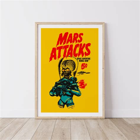 Mars Attacks Movie Poster Classic 90's Vintage Wall Film - Etsy