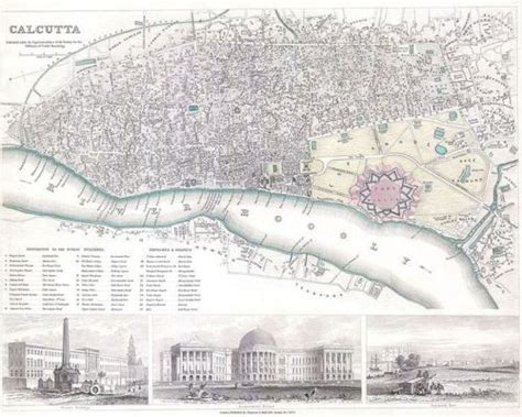 British map of Calcutta in 1842. Now known as Kolkata the city was the ...