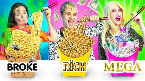 Rich vs Poor vs Giga Rich Food Challenge | Poor vs Rich Food Battle by Willy Nilly. - YouTube