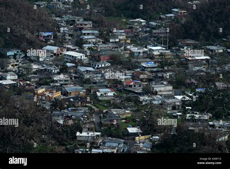 Aerial view of destruction and damaged homes in the aftermath of Hurricane Maria September 26 ...