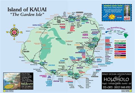 map of kauai | Kauai Island, Hawaii Tourist Map See map details From www ... | Dessert ...