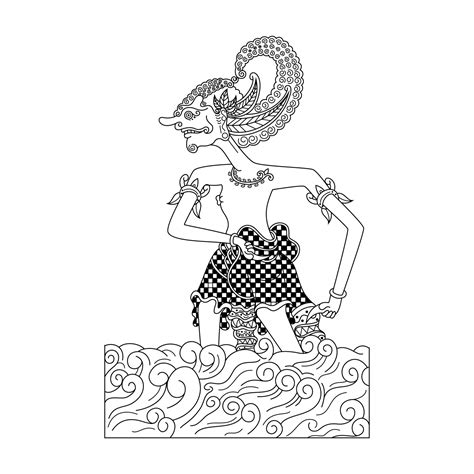 Wayang kulit character line art 11710340 Vector Art at Vecteezy