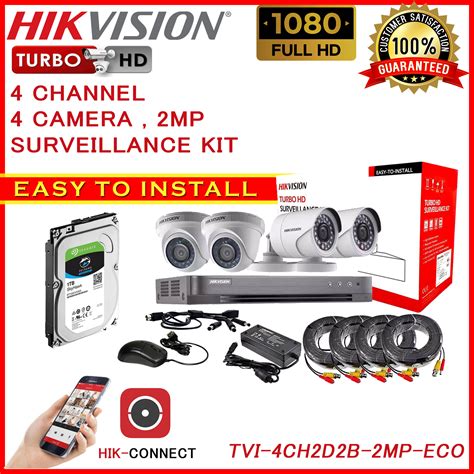 Hikvision Turbo HD 4 Channel 4 Camera 2mp SURVEILLANCE CCTV KIT ( With or without HDD 1TB / 2TB ...