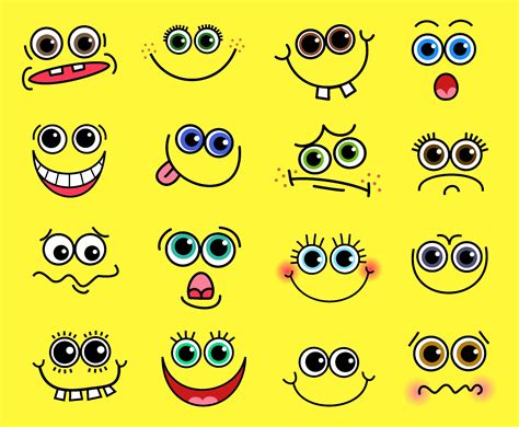 Silly Comic Cartoon Human Faces 2272814 Vector Art at Vecteezy