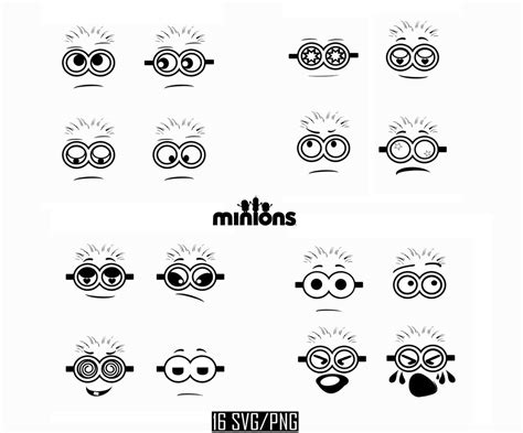 Minions Eyes Vector Bundle / Despicable Me Clip Art Svg / New Shape Art ...