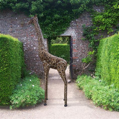 Large Metal Giraffe Sculpture|Giraffe Garden Statue - Candle and Blue