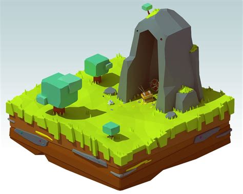 Treasure island (lowpoly) | Game concept art, Low poly art, Isometric art