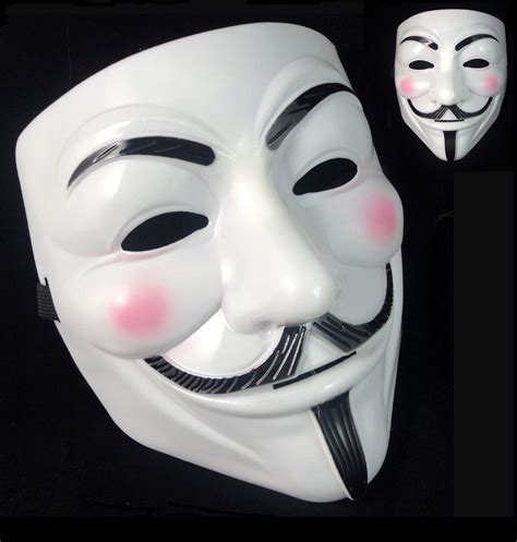 White Anonymous Hacker Vendetta Guy Fawkes Halloween Masks