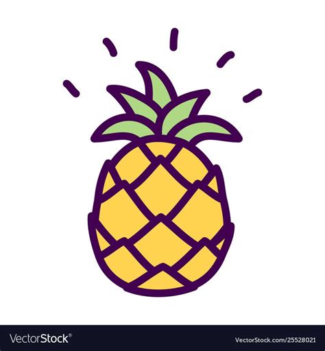 Simple pineapple cute doodle drawing Royalty Free Vector , #affiliate ...