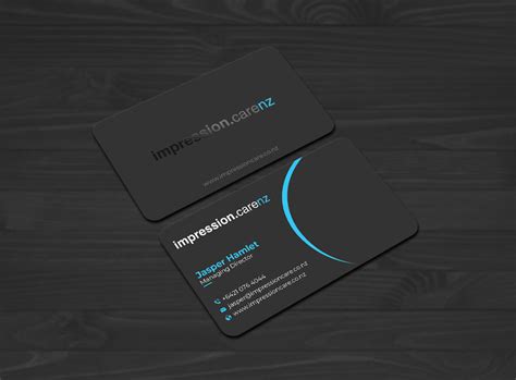 Dark Business Cards (round Corners) Mockup - Mockup World