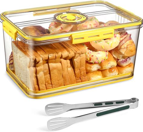 Amazon.com: Large Bread Storage Container with Airtight Lid - Bread Box ...