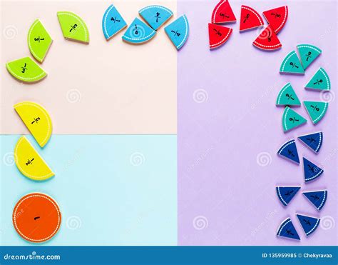 Fracciones Coloridas De La Matemáticas En Los Fondos Brillantes De La ...