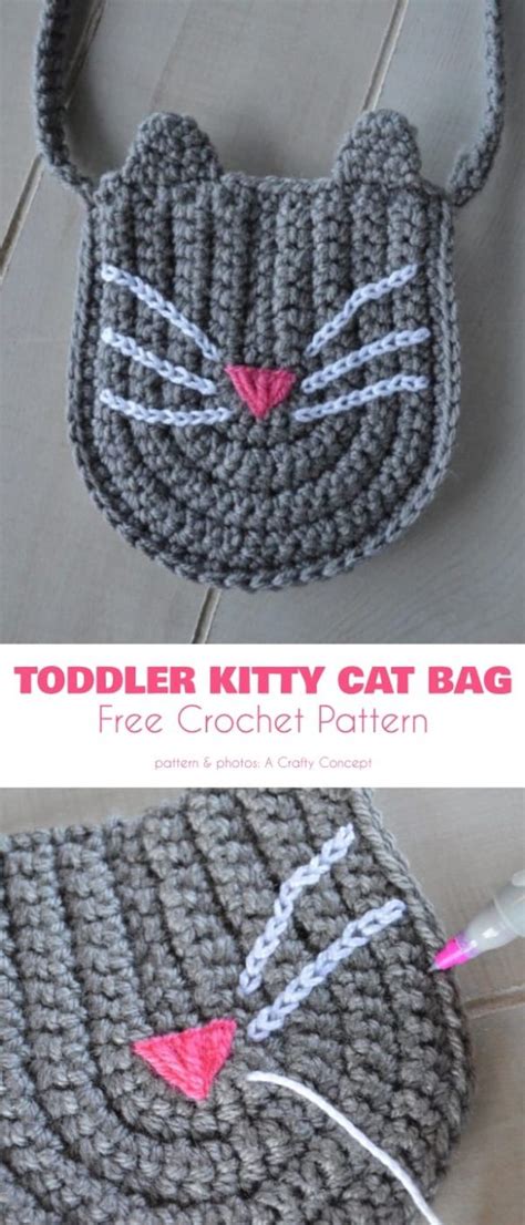 Cute Cat Purse Bag Free Crochet Patterns + Video - Your Crochet