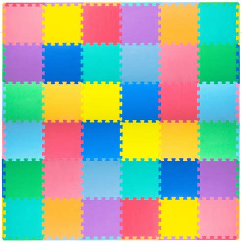 ProSource Kids Solid Colors Foam Puzzle Floor Play Mat, 36 or 16 tiles - Walmart.com