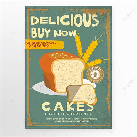 Vintage Style Bread Food Poster Template Download on Pngtree